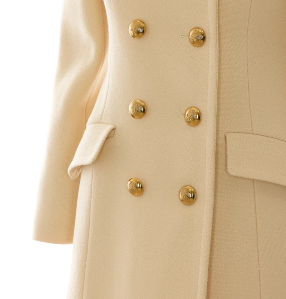 Beige textured wool coat Gucci