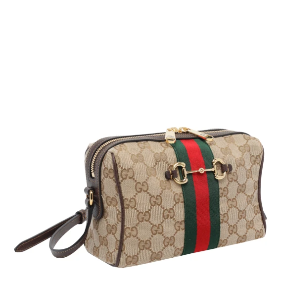Small beige Horsebit shoulder bag Gucci