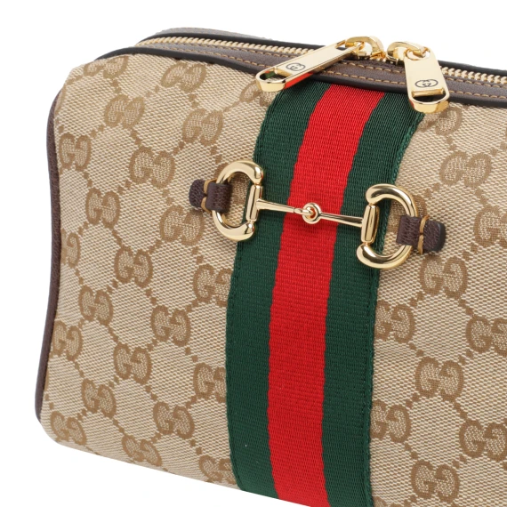 Small beige Horsebit shoulder bag Gucci