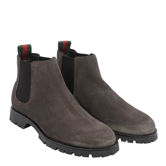 Dark brown suede Chelsea booties Gucci
