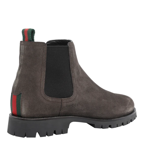 Dark brown suede Chelsea booties Gucci