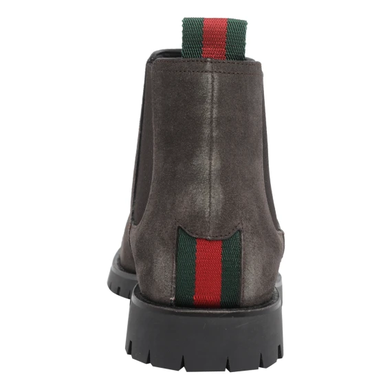 Dark brown suede Chelsea booties Gucci