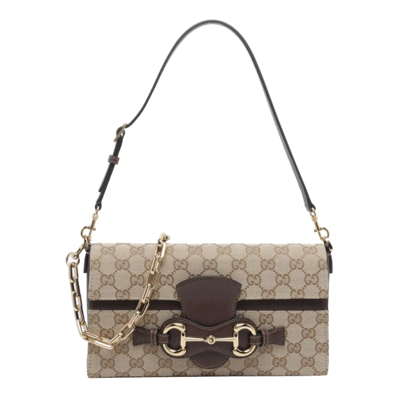 Borsa a spalla beige con pattina