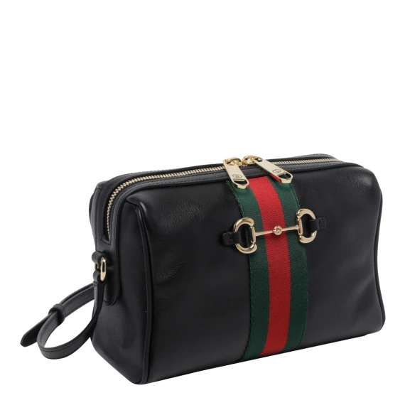Black Horsebit Web camera bag Gucci