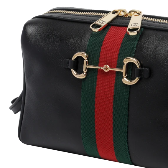 Black Horsebit Web camera bag Gucci