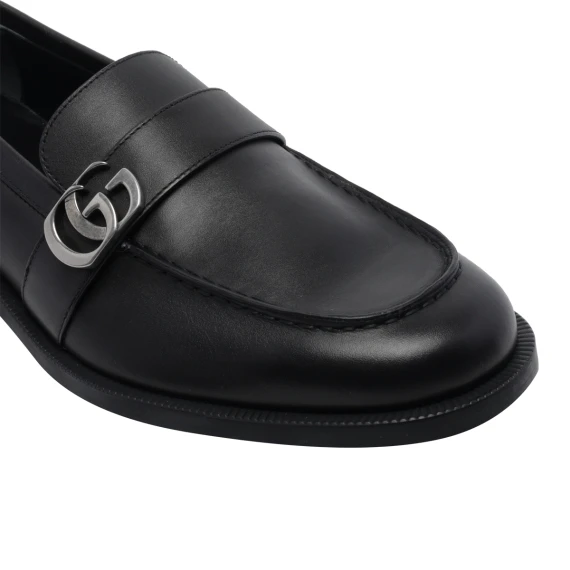 Mocassini neri in pelle Gucci