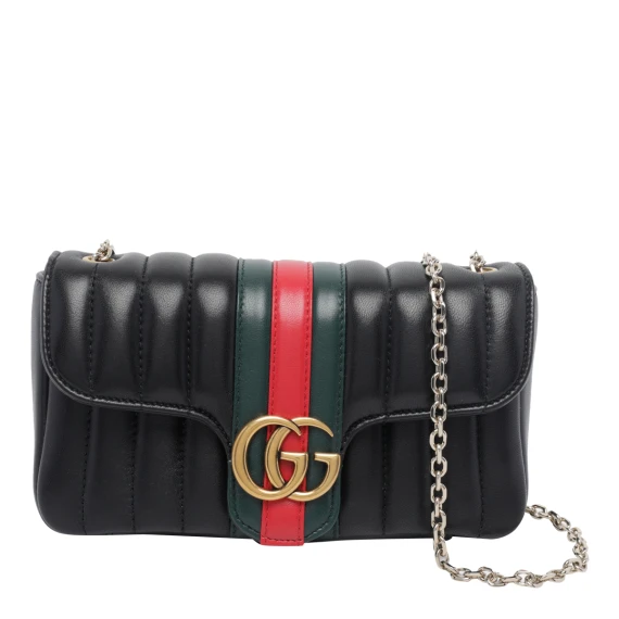 Borsa a spalla piccola Jetset GG Marmont nera