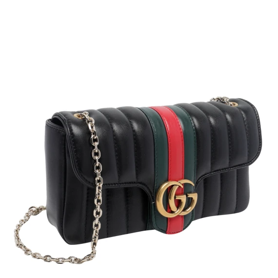 Black Jetset GG Marmont Small Shoulder Bag Gucci