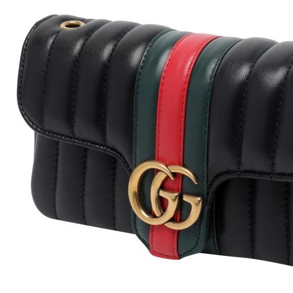 Black Jetset GG Marmont Small Shoulder Bag Gucci