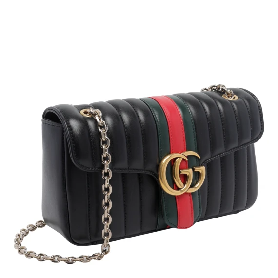 Black shoulder bag with Double G Gucci