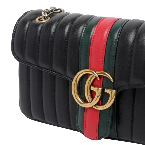 Black shoulder bag with Double G Gucci