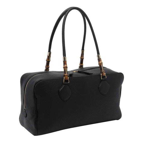 Borsa Boston nera in pelle leggera Gucci