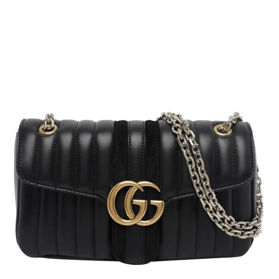 Borsa a tracolla nera Jetset GG Marmont