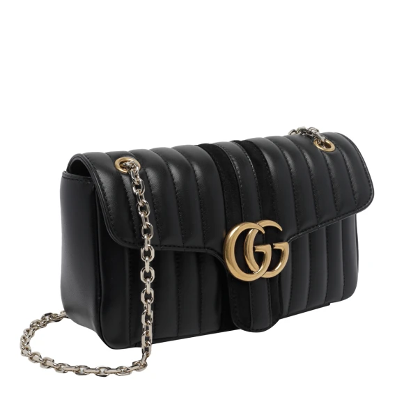 Borsa a tracolla nera Jetset GG Marmont Gucci