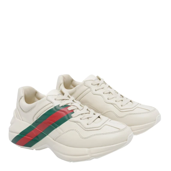 Rhyton ivory calf leather sneakers Gucci
