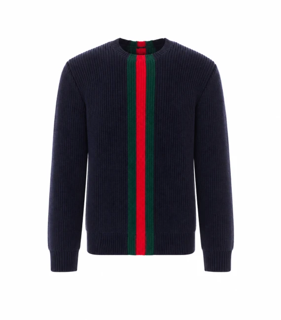Dark blue wool crewneck sweater Gucci