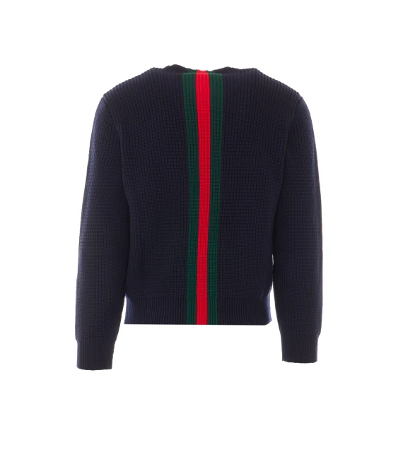 Dark blue wool crewneck sweater Gucci
