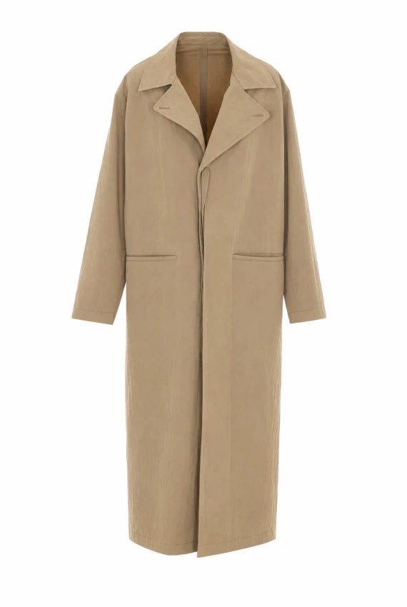 Beige matte washed nylon trench coat Gucci