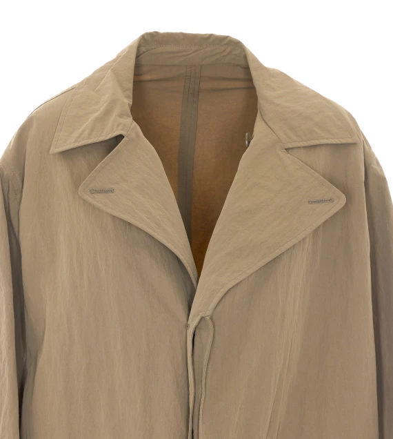 Beige matte washed nylon trench coat Gucci