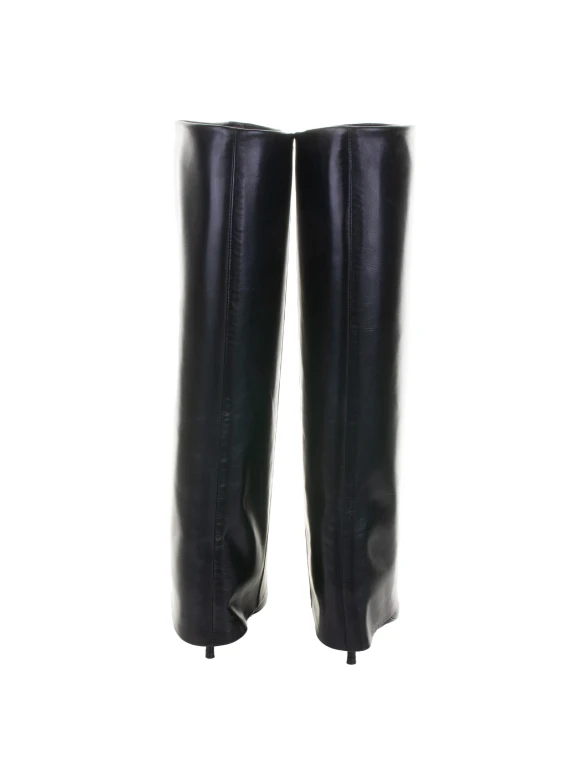 Black Nappa Leather Heeled Boot