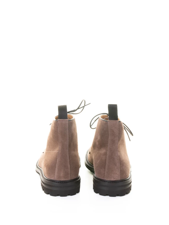Stivaletto stringato in camoscio tortora Henderson
