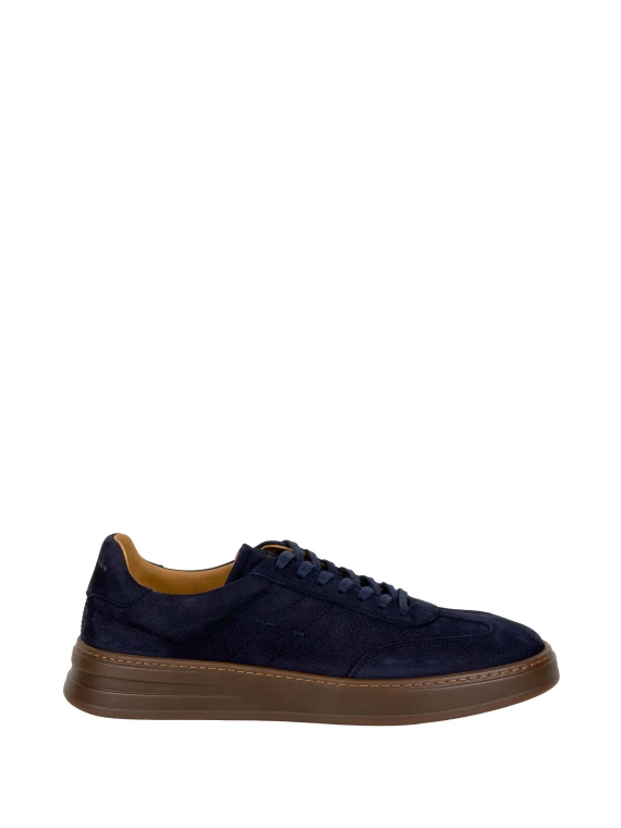 Sneakers basse blu scuro e marroni Henderson