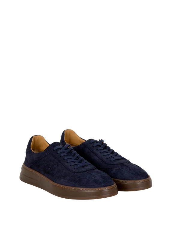Sneakers basse blu scuro e marroni Henderson