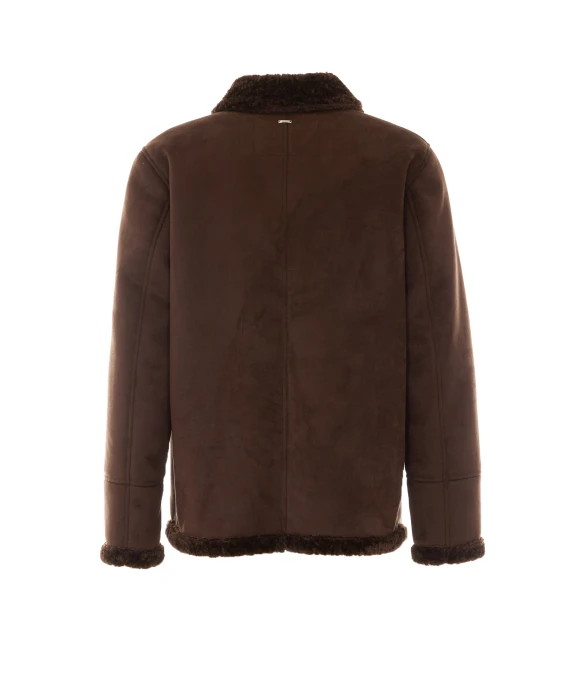Giubbotto corto effetto camoscio marrone HERNO