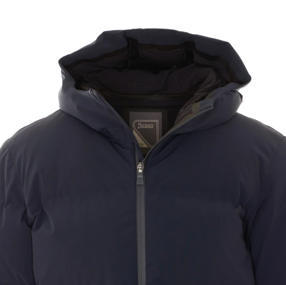 New Impact blue down jacket with hood HERNO