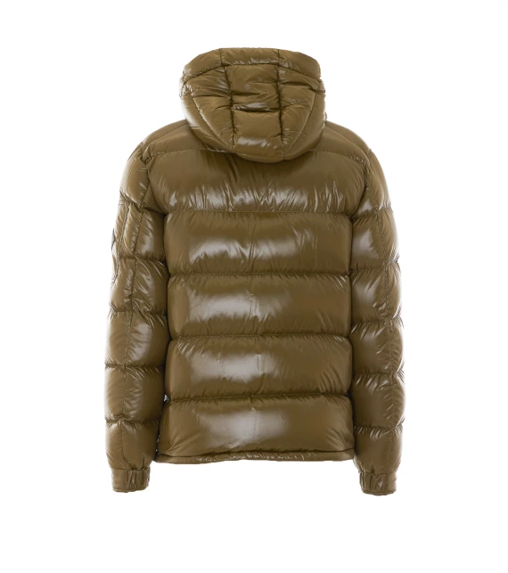 Olive green down jacket with hood HERNO