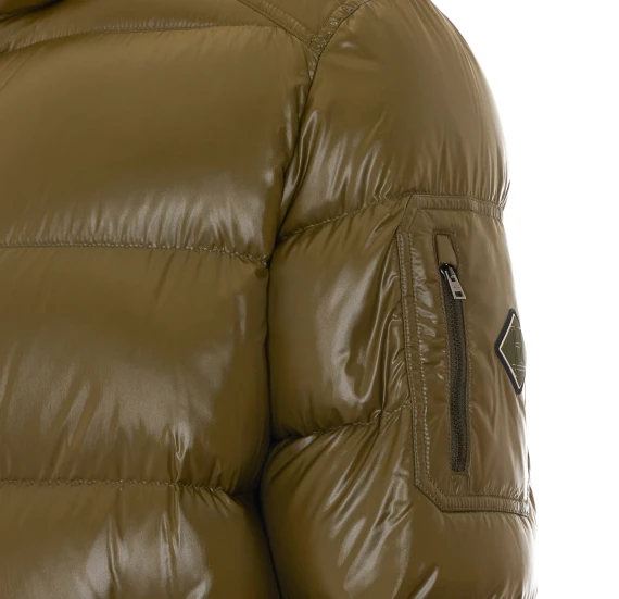 Olive green down jacket with hood HERNO