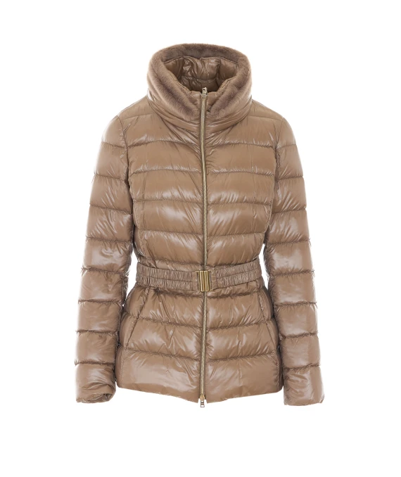 Giacca imbottita marrone con cappuccio HERNO