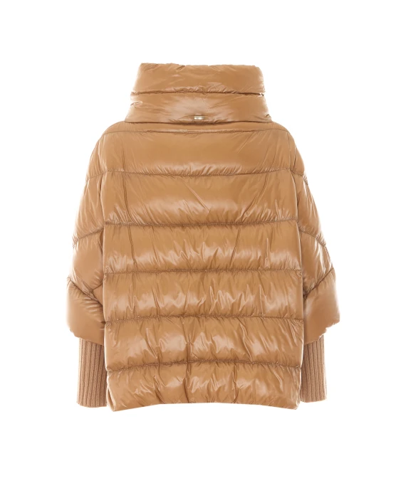 Camel high-neck cape HERNO
