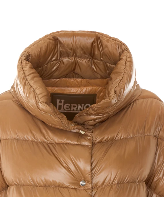 Camel high-neck cape HERNO