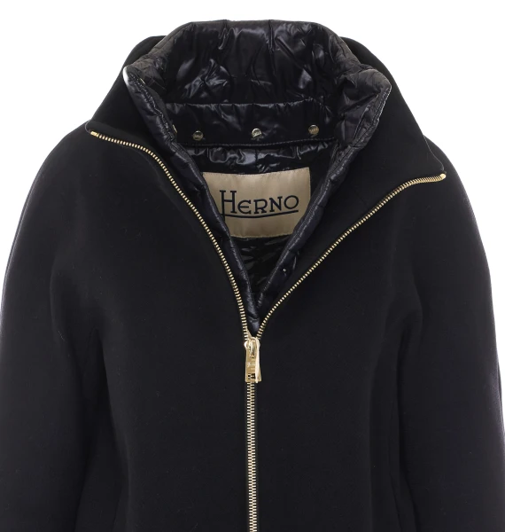 Black virgin wool coat HERNO