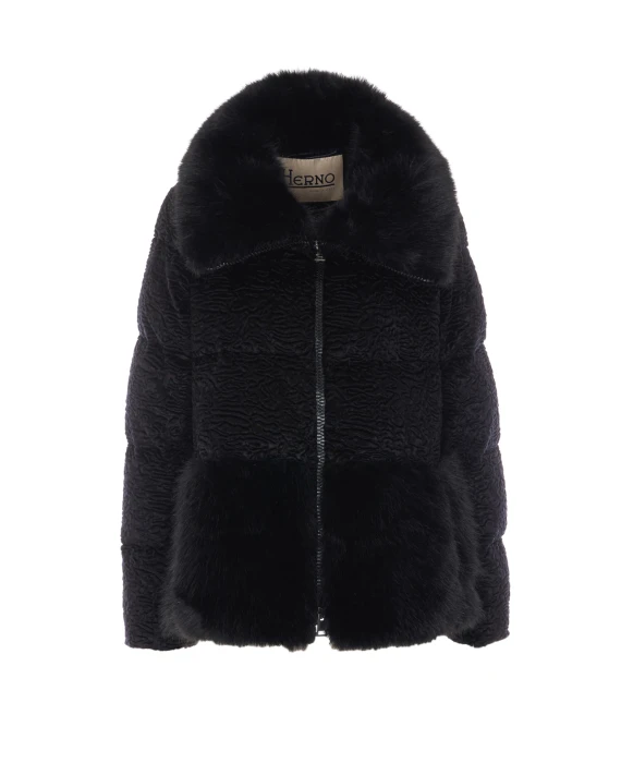 Black astrakhan-effect jacket HERNO