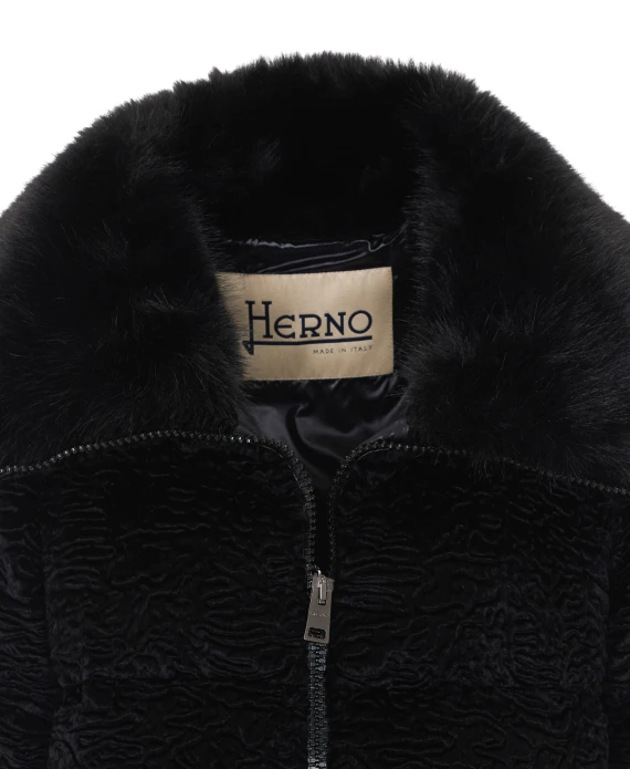 Black astrakhan-effect jacket HERNO