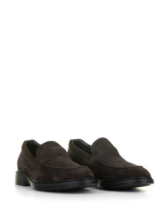 Mocassino H576 ebano in suede