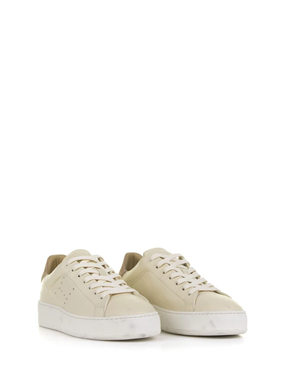 Sneakers H672 crema in pelle