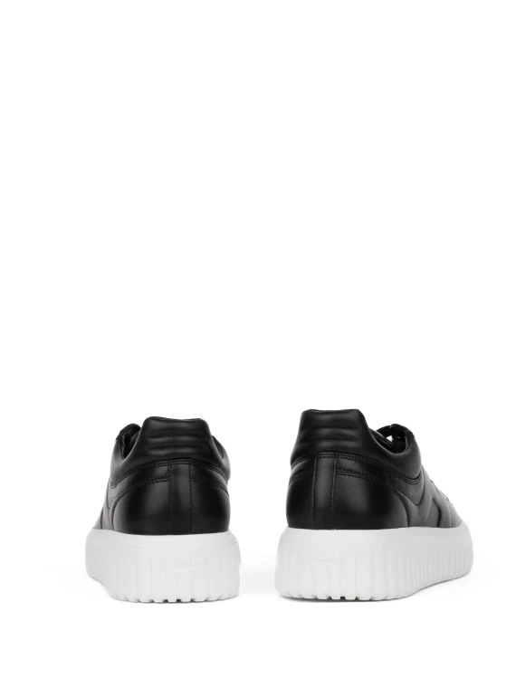 Sneaker H-Stripes nera in pelle