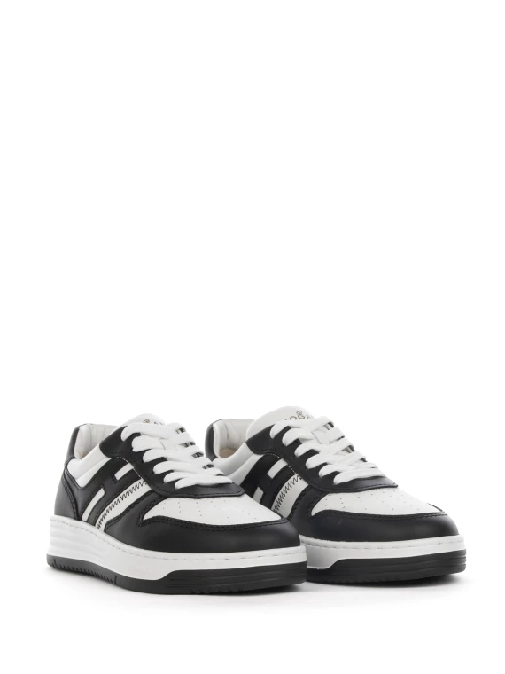 Sneakers H630 bianco nero in pelle