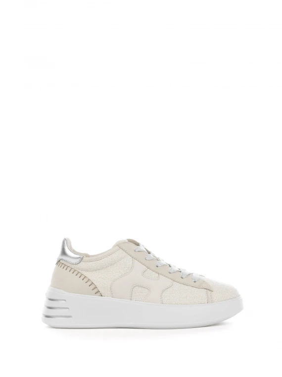 White Rebel sneakers in bouclé fabric