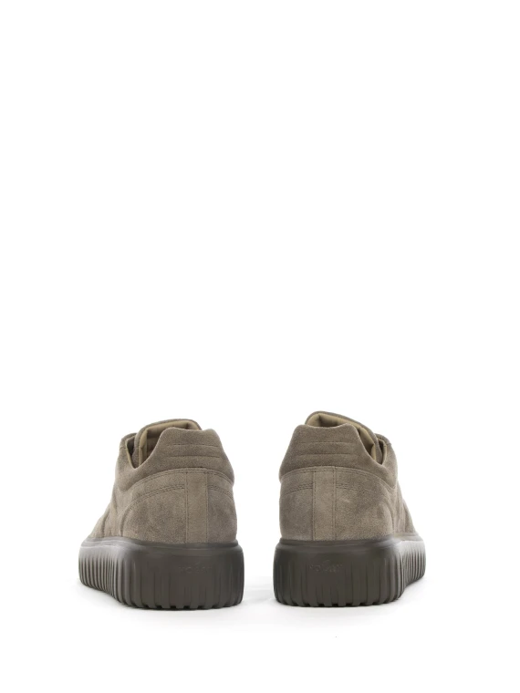 Sneaker H-Stripes palude in suede