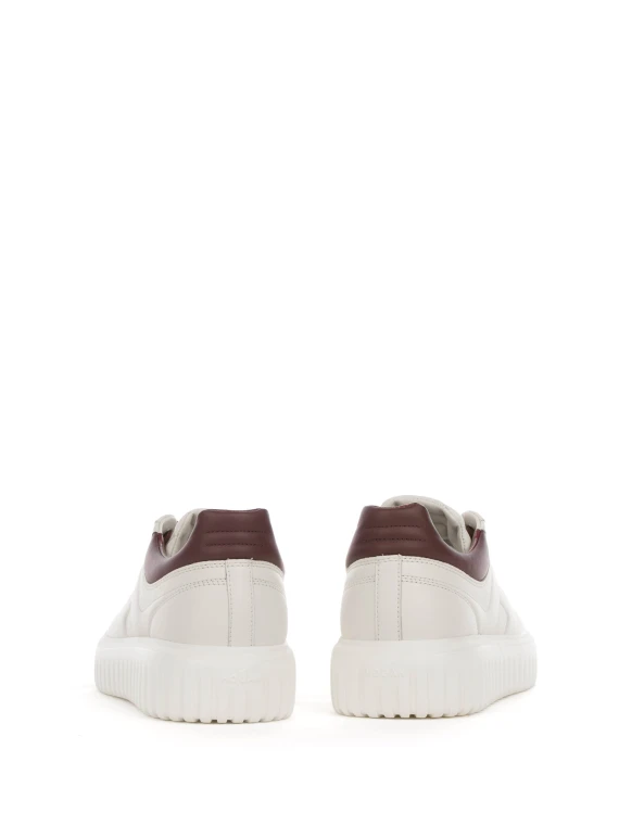 Sneaker H-Stripes panna in pelle