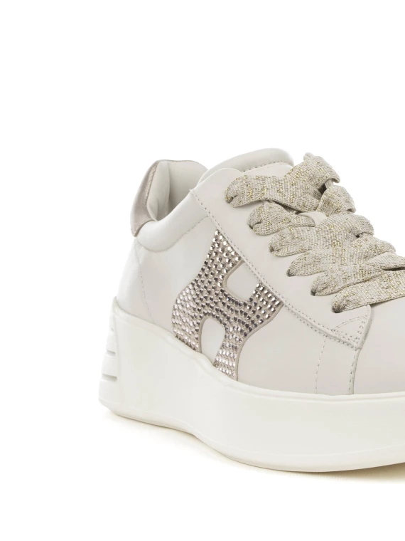 Sneakers Rebel H564 panna in pelle