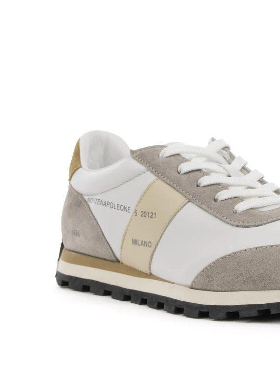 Sneakers 86e bianco grigio donna in suede