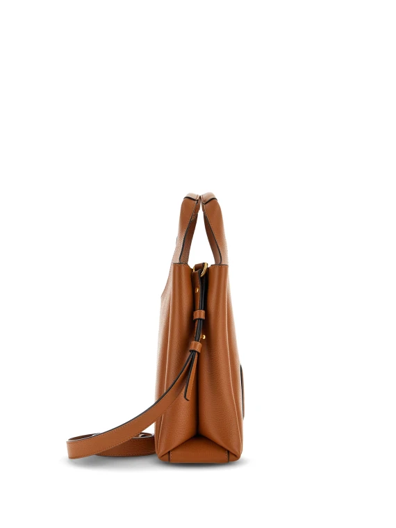 Shopping bag piccola H-Bag in pelle martellata