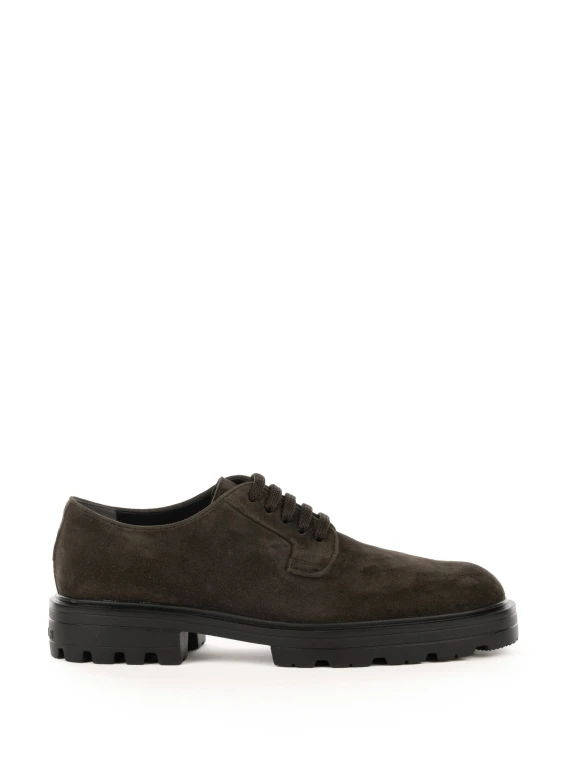 Derby stringata H673 in suede marrone - Taglia 9.5 - Hogan