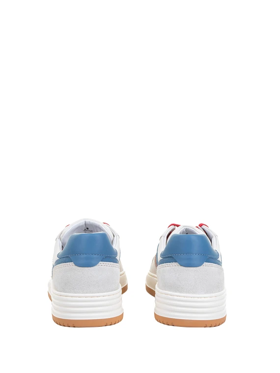 Sneaker H630 uomo in pelle azzurro e arancio