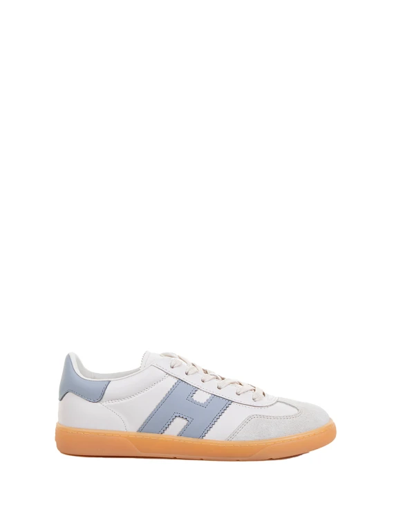 Sneaker Cool donna bianco celeste in pelle